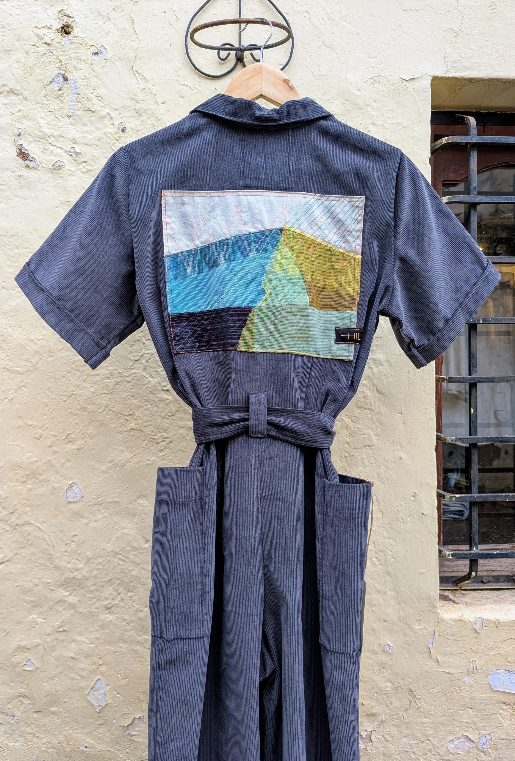 Steel Blue Corduroy Jumpsuit